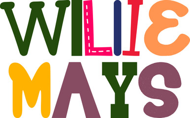 Willie Mays Calligraphy Illustration for Flyer, Decal, Logo, Newsletter