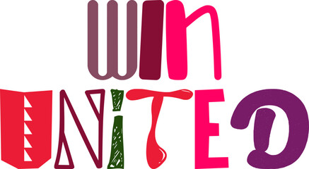 Win United Hand Lettering Illustration for Packaging, Logo, Banner, Label