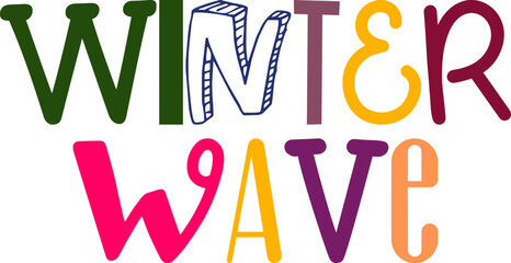 Winter Wave Calligraphy Illustration for Book Cover, Poster, Social Media Post, Logo