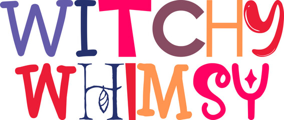 Witchy Whimsy Typography Illustration for Motion Graphics, Decal, Bookmark , Gift Card