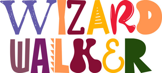 Wizard Walker Calligraphy Illustration for Motion Graphics, Book Cover, T-Shirt Design, Gift Card