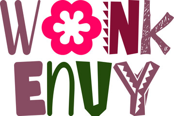 Wonk Envy Calligraphy Illustration for Poster, Icon, Newsletter, T-Shirt Design
