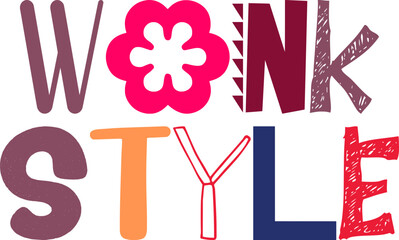 Wonk Style Hand Lettering Illustration for Sticker , Motion Graphics, Flyer, Poster