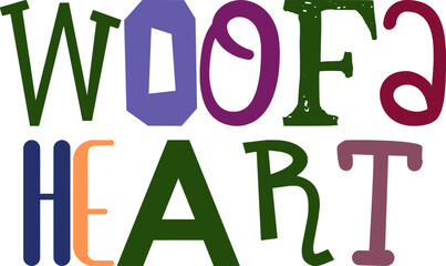 Woofa Heart Hand Lettering Illustration for Motion Graphics, Banner, Stationery, Flyer
