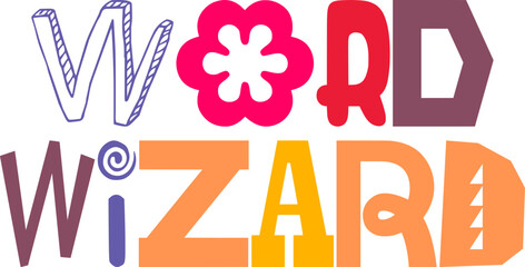 Word Wizard Calligraphy Illustration for Logo, Motion Graphics, Brochure, Postcard 
