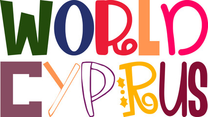 World Cyprus Calligraphy Illustration for Decal, Motion Graphics, T-Shirt Design, Banner