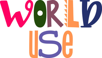World Use Calligraphy Illustration for Bookmark , Newsletter, Poster, Social Media Post