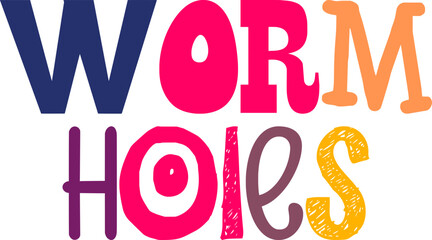 Worm Holes Calligraphy Illustration for Icon, Postcard , Social Media Post, Motion Graphics