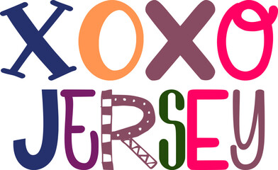 Xoxo Jersey Calligraphy Illustration for Icon, Newsletter, Label, Social Media Post