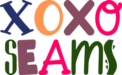 Xoxo Seams Calligraphy Illustration for Sticker , Book Cover, Banner, T-Shirt Design