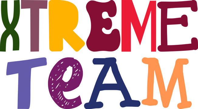 Xtreme Team Typography Illustration for Logo, Newsletter, Sticker , Gift Card
