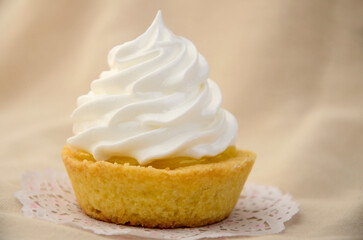 Closeup lemon cupcake. Cupcake. Yummy