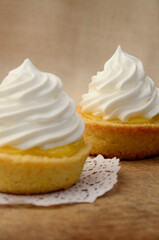 Cupcakes. Fruit cupcakes. Lemon cream cupcakes