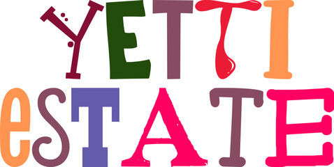 Yetti Estate Calligraphy Illustration for Motion Graphics, Packaging, Icon, Book Cover