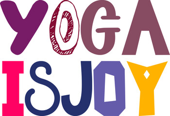 Yoga Isjoy Calligraphy Illustration for Packaging, Social Media Post, Newsletter, Bookmark 