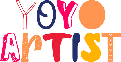 Yoyo Artist Typography Illustration for Decal, Sticker , Bookmark , Label