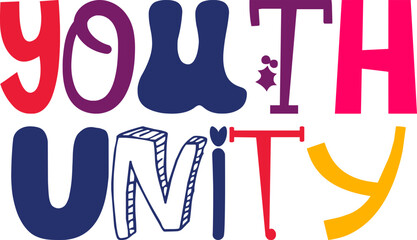 Youth Unity Calligraphy Illustration for Gift Card, Poster, Social Media Post, Postcard 