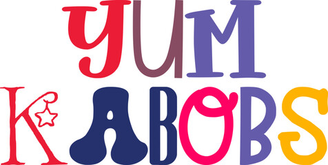 Yum Kabobs Calligraphy Illustration for Social Media Post, Brochure, Gift Card, Poster