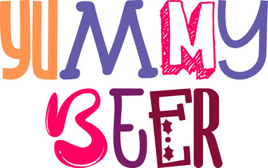 Yummy Beer Typography Illustration for Infographic, Logo, Presentation , Icon