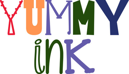 Yummy Ink Calligraphy Illustration for Magazine, Postcard , Brochure, Bookmark 