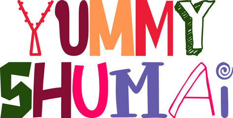 Yummy Shumai Hand Lettering Illustration for Book Cover, Bookmark , Flyer, Presentation 