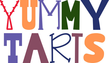 Yummy Tarts Calligraphy Illustration for Label, Packaging, Book Cover, Motion Graphics