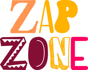 Zap Zone Calligraphy Illustration for Brochure, Bookmark , Flyer, Magazine