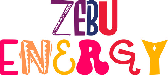 Zebu Energy Hand Lettering Illustration for Newsletter, Logo, Packaging, Banner