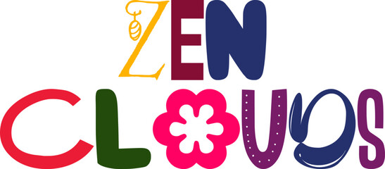 Zen Clouds Calligraphy Illustration for Newsletter, Brochure, Flyer, Social Media Post