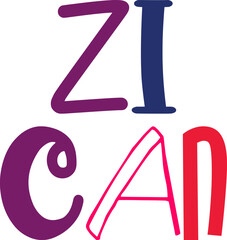 Zi Can Calligraphy Illustration for Motion Graphics, Label, Sticker , Postcard 