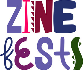 Zine Fests Typography Illustration for Bookmark , Newsletter, Motion Graphics, Magazine