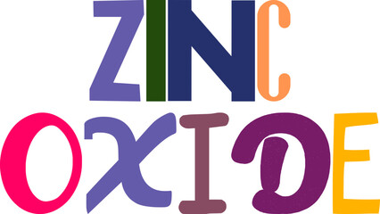 Zinc Oxide Hand Lettering Illustration for Bookmark , Label, Decal, Magazine