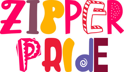 Zipper Pride Calligraphy Illustration for Newsletter, Motion Graphics, Presentation , Bookmark 