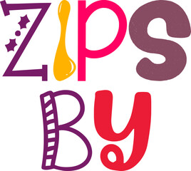 Obraz premium Zips By Calligraphy Illustration for Motion Graphics, Flyer, Bookmark , Stationery