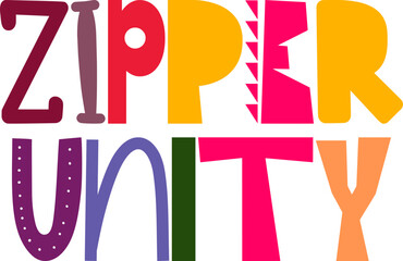 Zipper Unity Calligraphy Illustration for Bookmark , Packaging, Newsletter, Mug Design