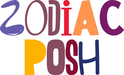 Zodiac Posh Hand Lettering Illustration for Mug Design, Stationery, Newsletter, Book Cover