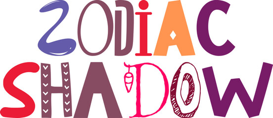 Zodiac Shadow Calligraphy Illustration for Flyer, Packaging, Decal, Magazine