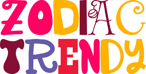 Zodiac Trendy Calligraphy Illustration for Brochure, Book Cover, Flyer, Motion Graphics