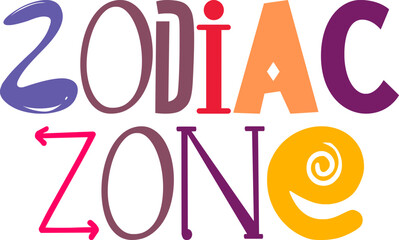 Zodiac Zone Calligraphy Illustration for Stationery, Magazine, Sticker , Label