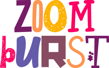 Zoom Burst Typography Illustration for Sticker , Social Media Post, Icon, Poster