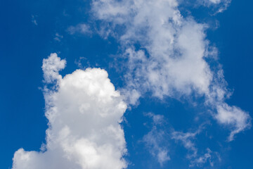 Shape of a figure in the clouds blowing smoke upwards