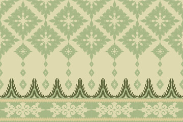 ikat traditional ethnic pattern design for light yellow background, rug, wallpaper, clothing, wrap, batik, fabric, sarong, Vector embroidery pattern