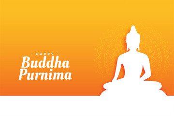 lord gautama buddha jayanti background in paper cut style