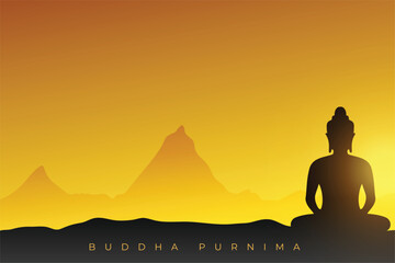 elegant happy buddha purnima spiritual background for peace and faith