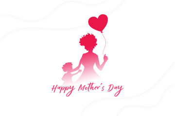 happy mothers day greeting background with love heart balloon
