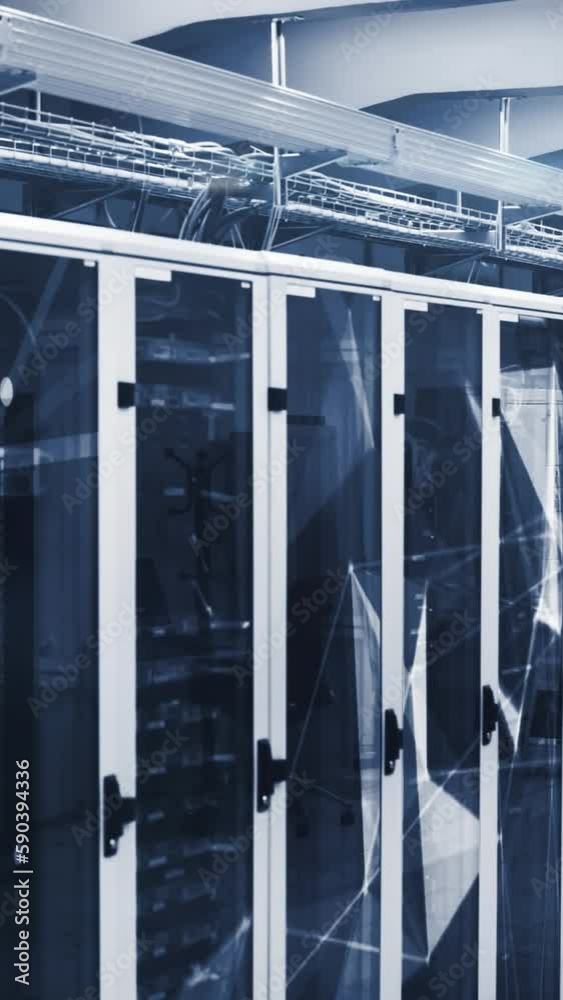 Poster animation of networks of connections over computer servers