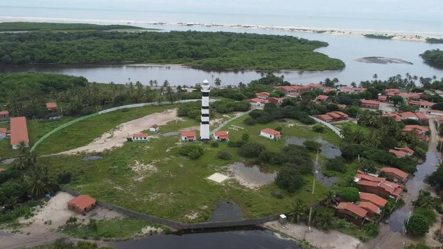 Mandacaru Barra Rio Pregui&ccedil;as Cabur&eacute; Barreirinhas Maranh&atilde;o Len&ccedil;&oacute;is Maranhenses Farol Paisagem Barco Comunidade Vilarejo Marinha Brasil Turismo Tur&iacute;stico A&eacute;reo Drone Natureza