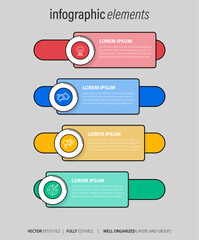 Obraz premium Set of infographics elements in modern flat business style 
