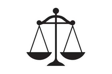 Justice Icon. Vector Illustration of a Lawyer's Scale for Legal Justice Sign