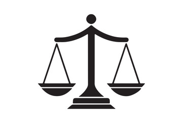 Justice Icon. Vector Illustration of a Lawyer's Scale for Legal Justice Sign